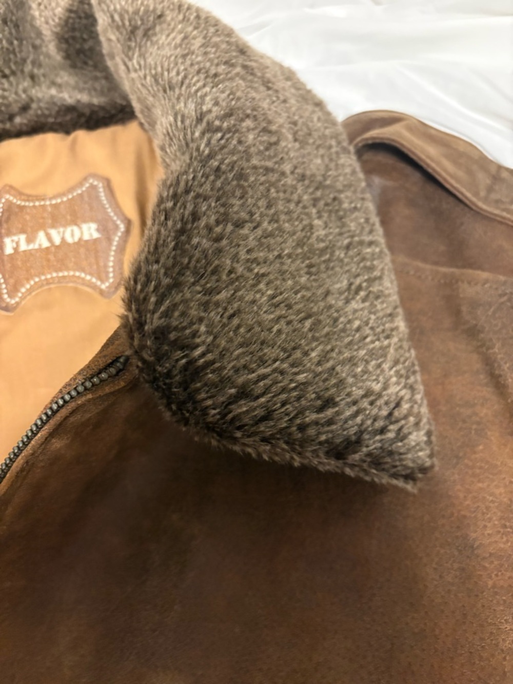 Men's Brown Suede Bomber Jacket - Picture 5 of 8